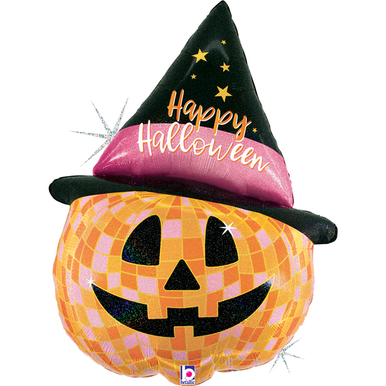 Grabo Foil Balloon Disco Jack-O-Lantern 33"