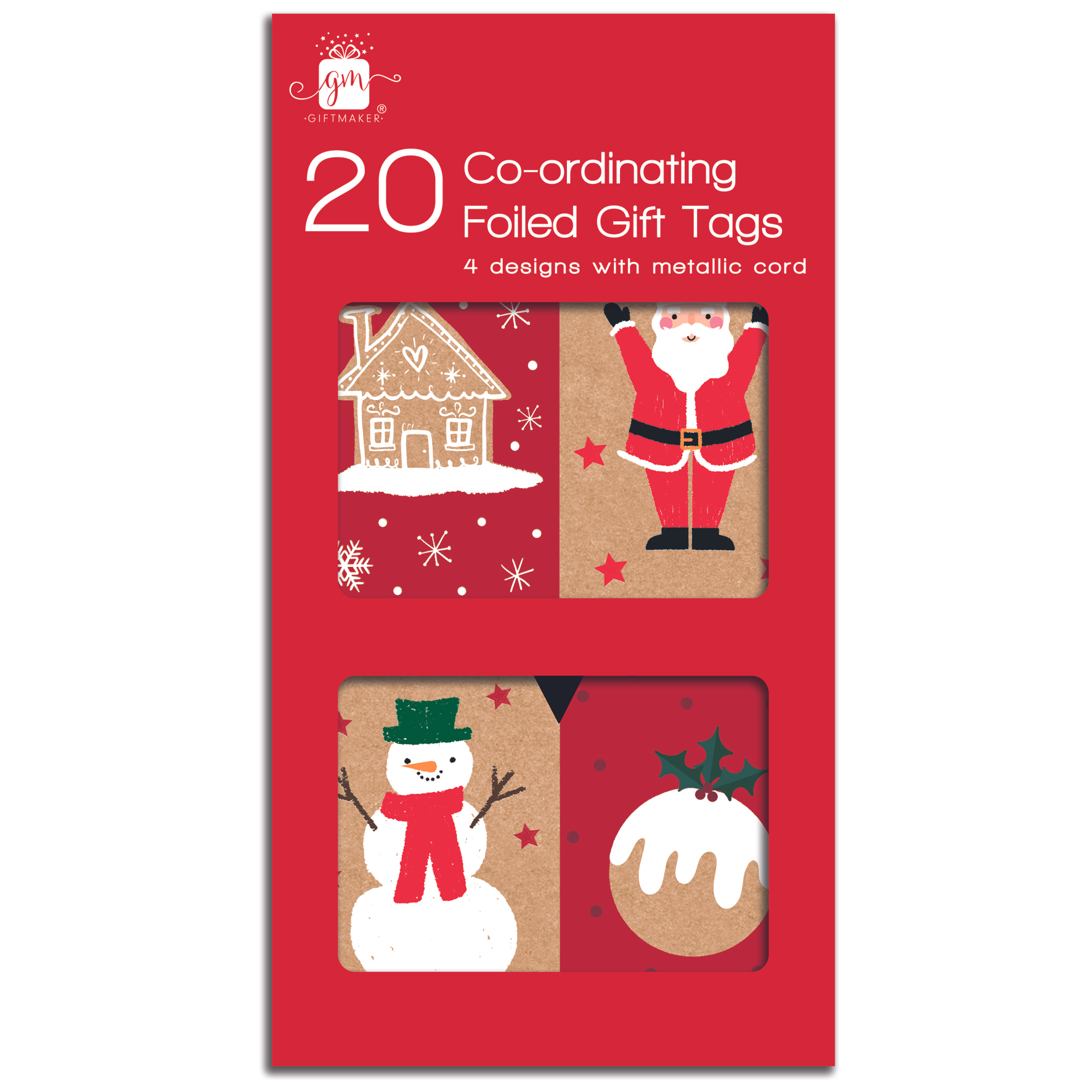 Gift Tags Kraft Festive Fun 20pk