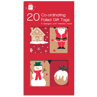 Gift Tags Kraft Festive Fun 20pk