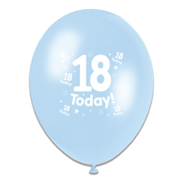 Age 18 Male Latex Balloons 6 x 8pk