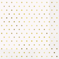 Elegant Gold Foil Dots Lunch Napkins 16pk