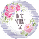 TRI foil balloon featuring Mother's Day peonies design, 17-inch size, celebration balloon with floral print.