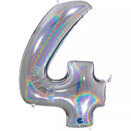 Grabo Foil Holo Glitter Silver 40" Number 4