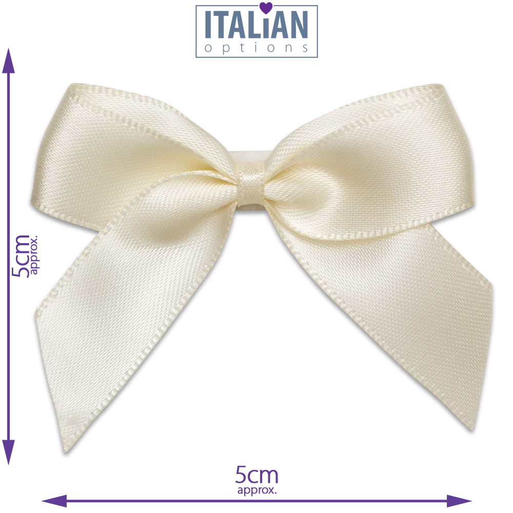 Italian Options 12 Pack Ribbon Bows Ivory 5cm