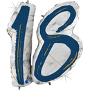 Grabo Foil Balloon Blue & Gold Marble Age 18 36"