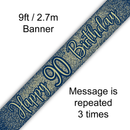 Oaktree Banner Age 90 Gold & Navy 9ft