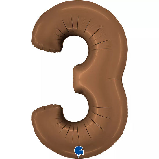Grabo Foil Balloon Satin Chocolate 40" Number 3
