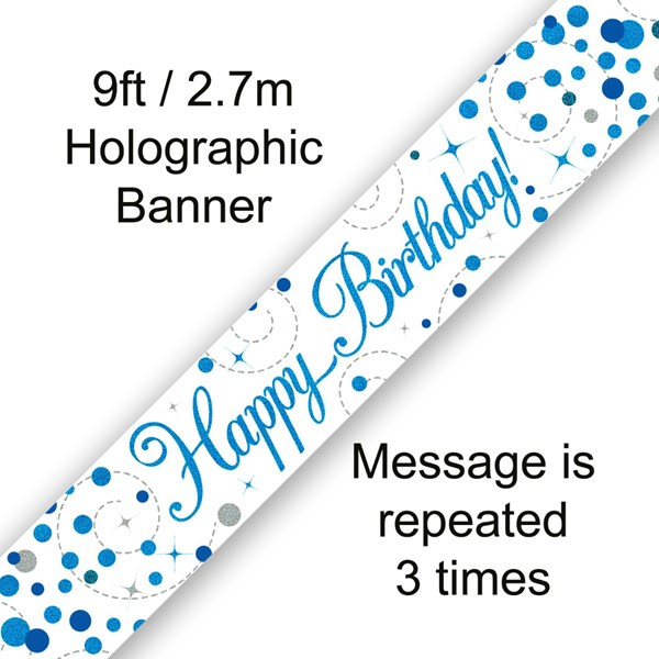 Oaktree Banner Fizz Happy Birthday Blue 9ft