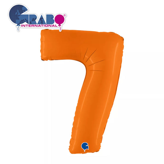 Grabo Foil Balloon Matte Orange 40" Number 7