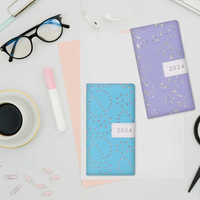 Diary Slim WTV Fabric Glitter Floral 2027 18pk