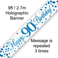 Oaktree Banner Sparkling Fizz Age 90 Blue 9ft