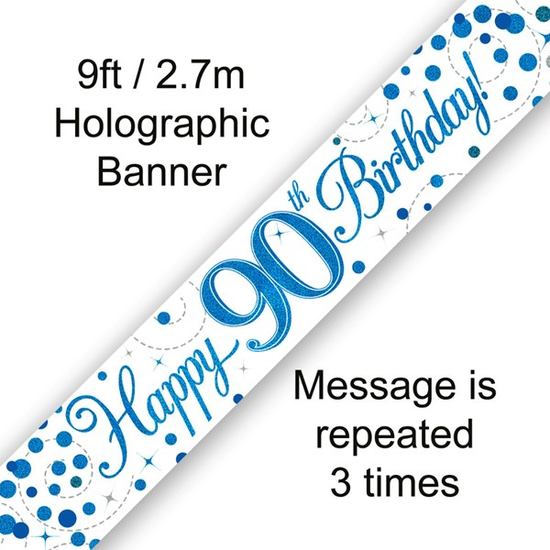 Oaktree Banner Sparkling Fizz Age 90 Blue 9ft