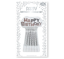 Eurowrap Party Candle Metallic Silver Birthday