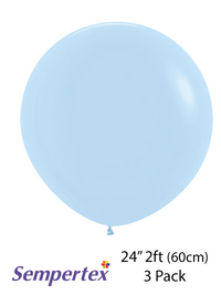 Sempertex Pastel Matte Blue 24" Latex 3pk