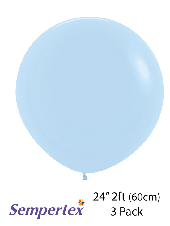 Sempertex Pastel Matte Blue 24" Latex 3pk