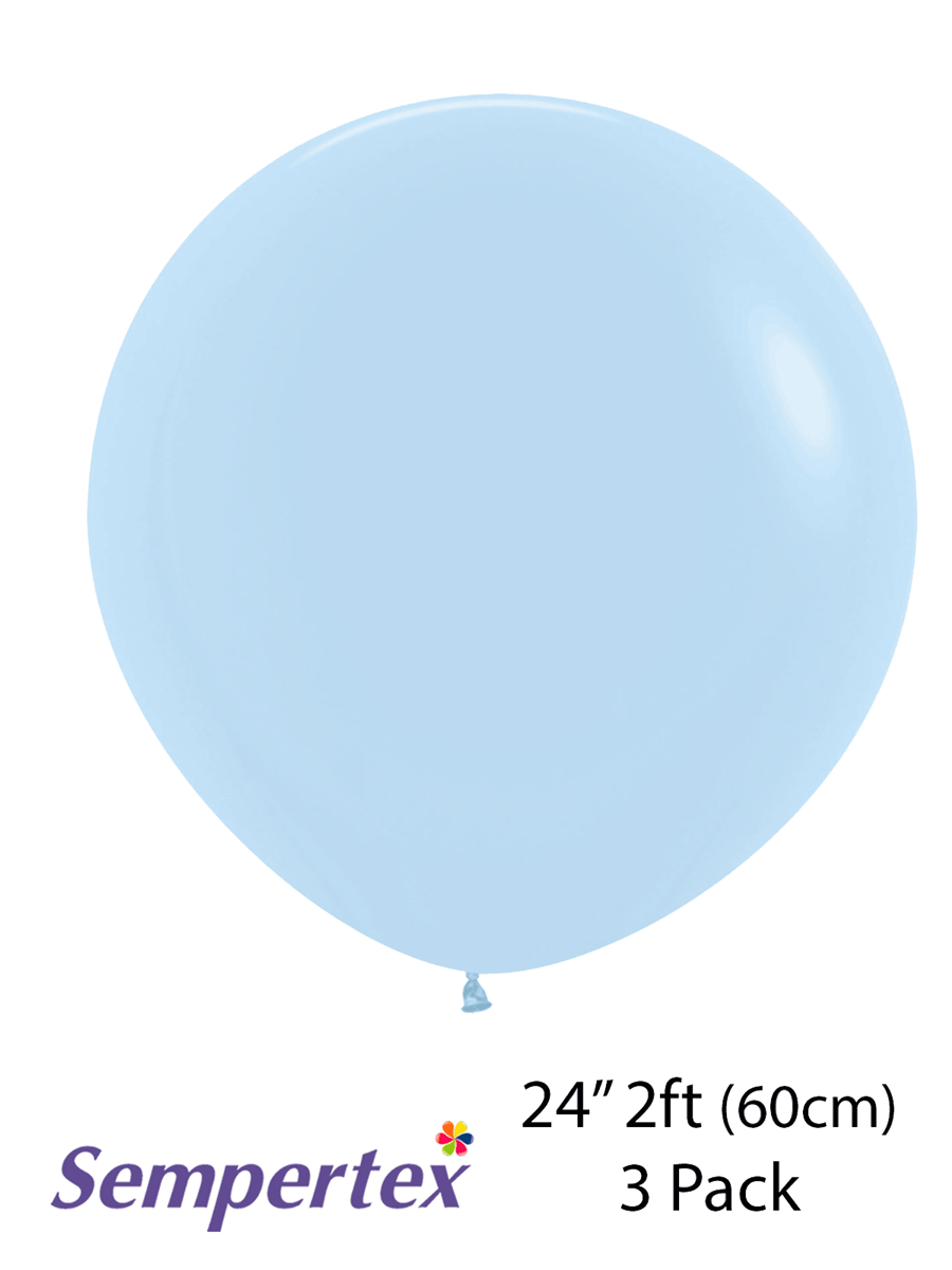 Sempertex Pastel Matte Blue 24" Latex 3pk