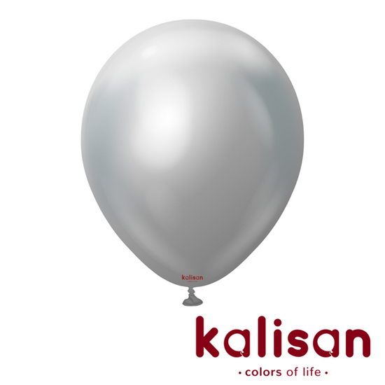 Kalisan Mirror Silver 18" Latex Balloons 25pk