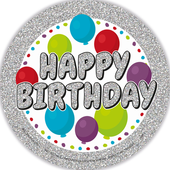 Big Badges Birthday Balloons 6pk