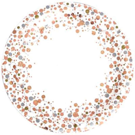 Oaktree 8 Pack Plates Sparkling Fizz Rose Gold 9