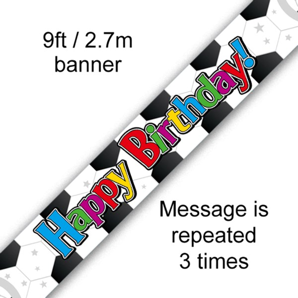 Oaktree Banner Happy Birthday Football 9ft