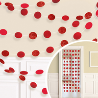 Apple Red Glitter String Decoration 2.13M
