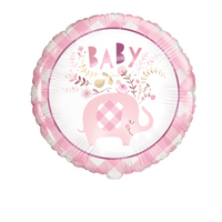 Unique Foil Balloon Baby Elephant Pink 18"