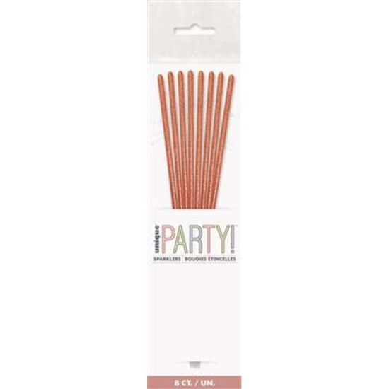 Unique 8 Pack Party Candle Sparkler Rose Gold 7