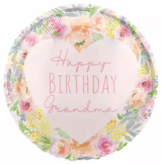 Unique Happy Birthday Grandma 18" Foil Balloon