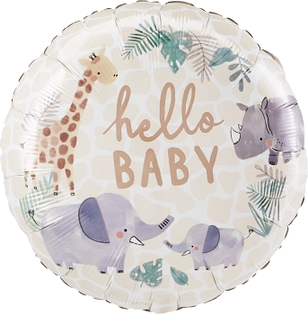 Anagram Soft Jungle Baby 18" Round Foil Balloon