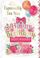 Xpress Yourself 6-pack birthday greeting cards with open designs, featuring colorful, festive illustrations on high-quality cardstock.