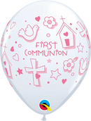 Qualatex 1st Communion Girl 11" Latex 25pk
