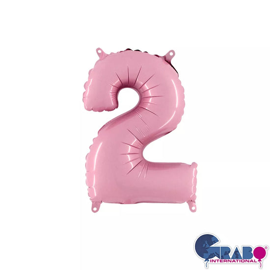 Grabo Foil Balloon Pastel Pink 14" Number 2