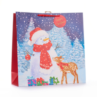 Gift Bag Snowman Giant Square 12pk