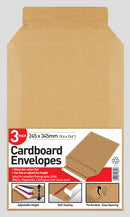 Set of three County Stationery cardboard envelopes, 245x345mm, suitable for mailing or storage, shown in the image.