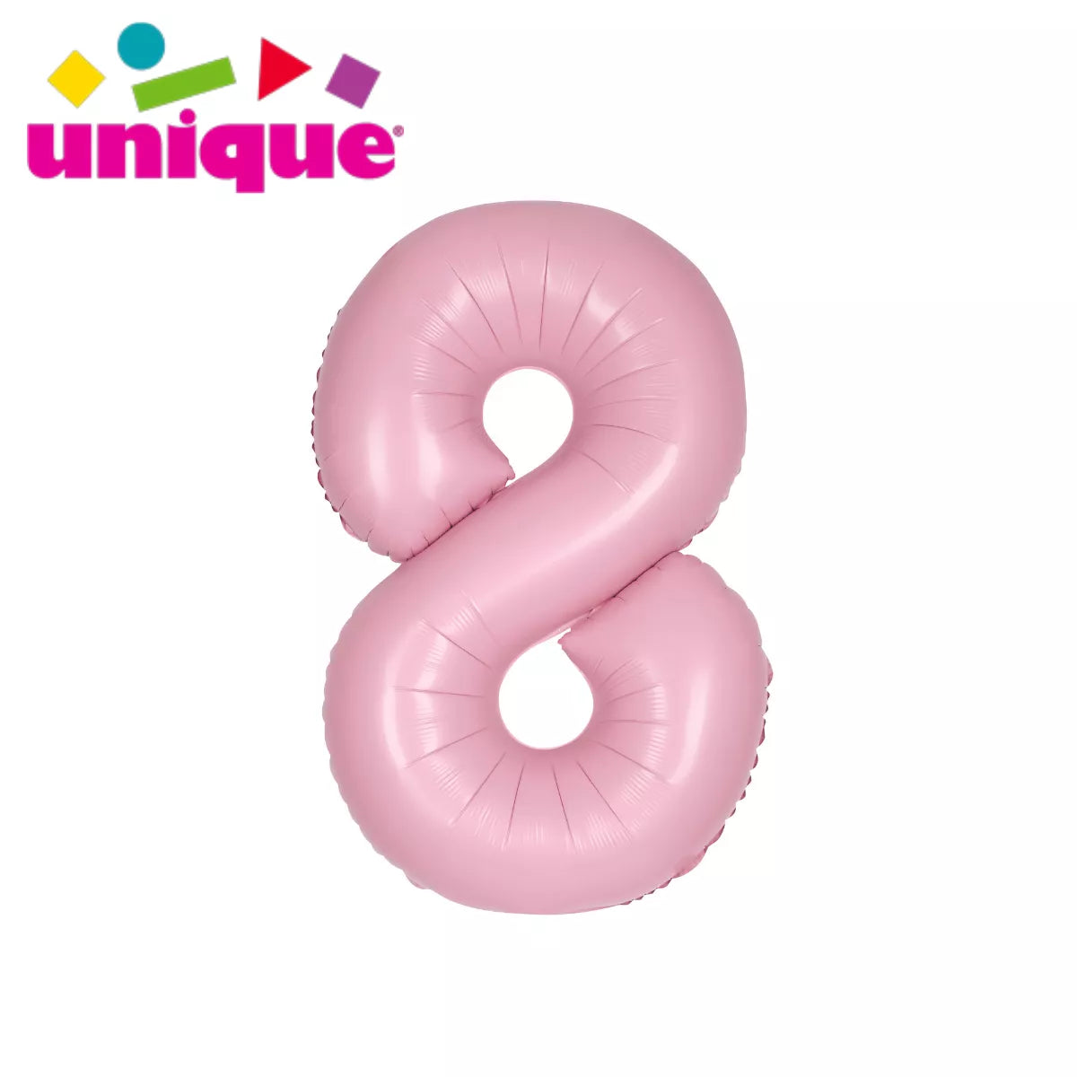 Unique Foil Balloon Matte Pink 34" Number 8