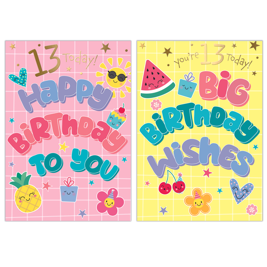 Poppyhill 12 Pack Cards C50 Birthday Age 13