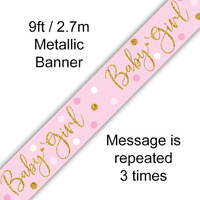 Oaktree Banner Sparkling Baby Girl Dots 9ft