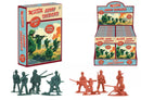 Colorful Retro Soldiers toy set by Kandy Toys featuring 60 plastic soldier figures in various poses and uniforms.