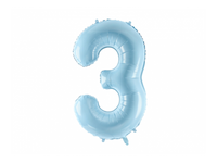 PartyDeco Foil Balloon Blue 39" Number 3