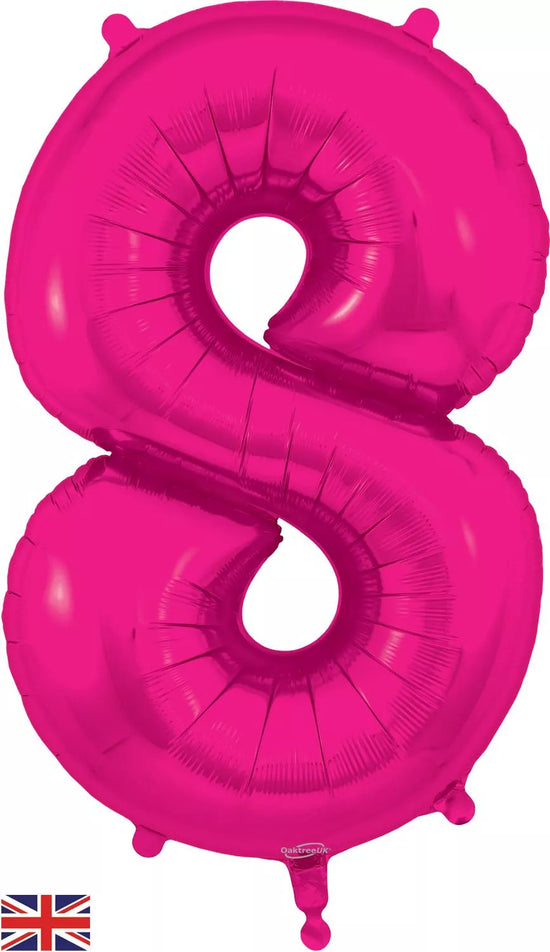 Oaktree Foil Balloon New Pink 34" Number 8