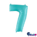 Grabo pastel blue foil number 7 balloon, 26-inch size, decorative celebration balloon with shiny metallic finish