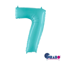 Grabo pastel blue foil number 7 balloon, 26-inch size, decorative celebration balloon with shiny metallic finish