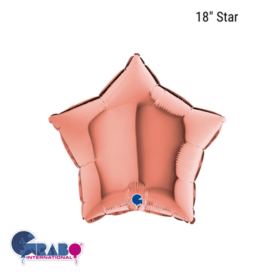 Grabo Foil Balloon Rose Gold Star 18"