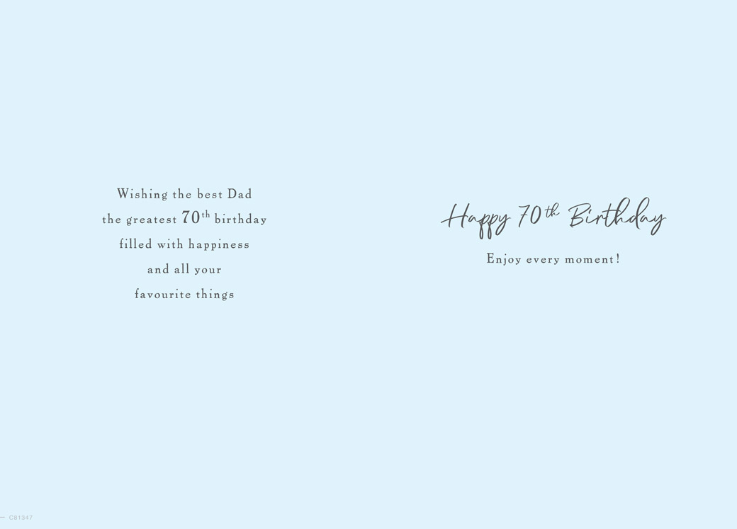 Regal 6 Pack Cards 9x6 Birthday Dad Age 70
