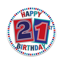 Six small Tiger Feet birthday badges featuring the number 21 for celebrating milestone ages.