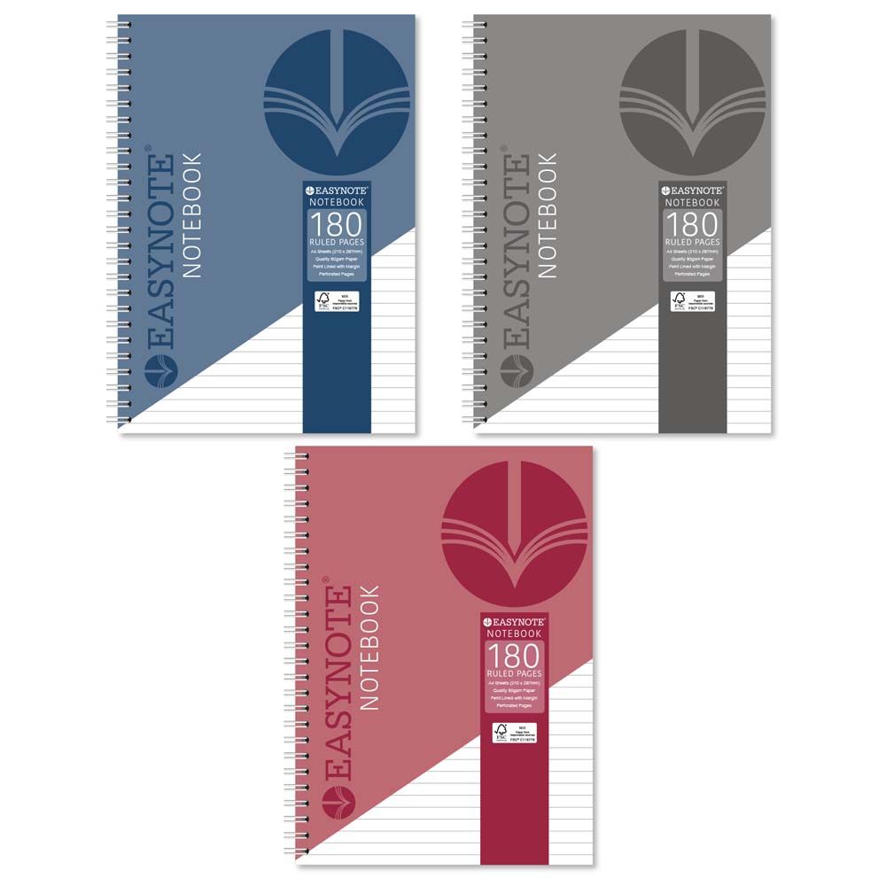 Notebook A4 Twin Wiro 180 Pages 12pk