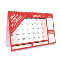 Calendar Desktop Planner Red & Black 2027 12pk