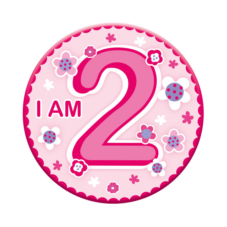 Six small Tiger Feet birthday badges with age 2 design, perfect for celebrating a second birthday.