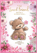 Simon Elvin C50 birthday special friend greeting cards, 6-pack, featuring colorful designs for celebrating friends.