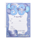 Age 30 Male Birthday Invitations 10x20pk
